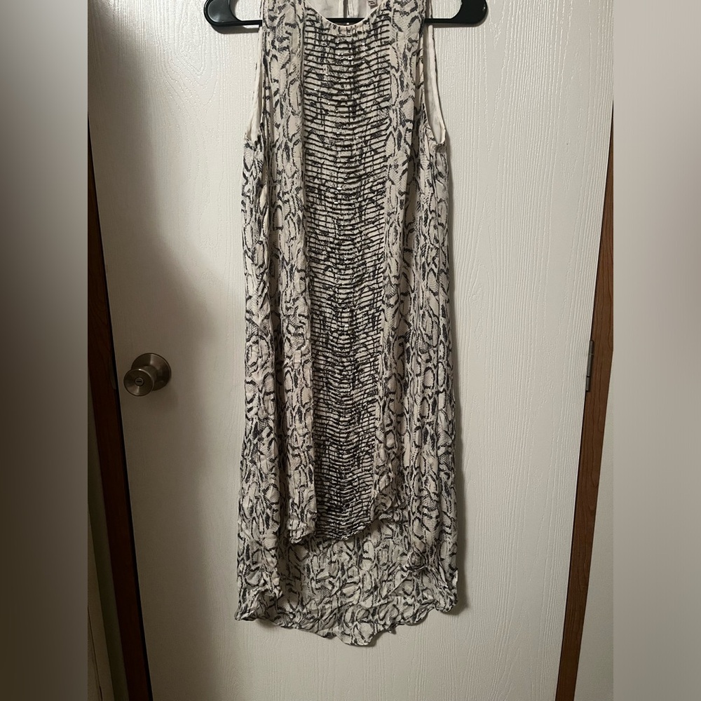 Haute Hippie 100% Silk Snakeskin Beaded High Low Dress Size Small ($545)